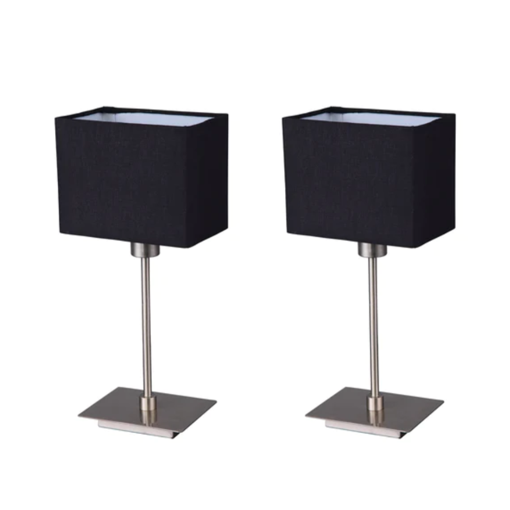 Buy Table Lamps Australia Pueblo Set of 2 Table Lamp Black Fabric - LL-14-0240B