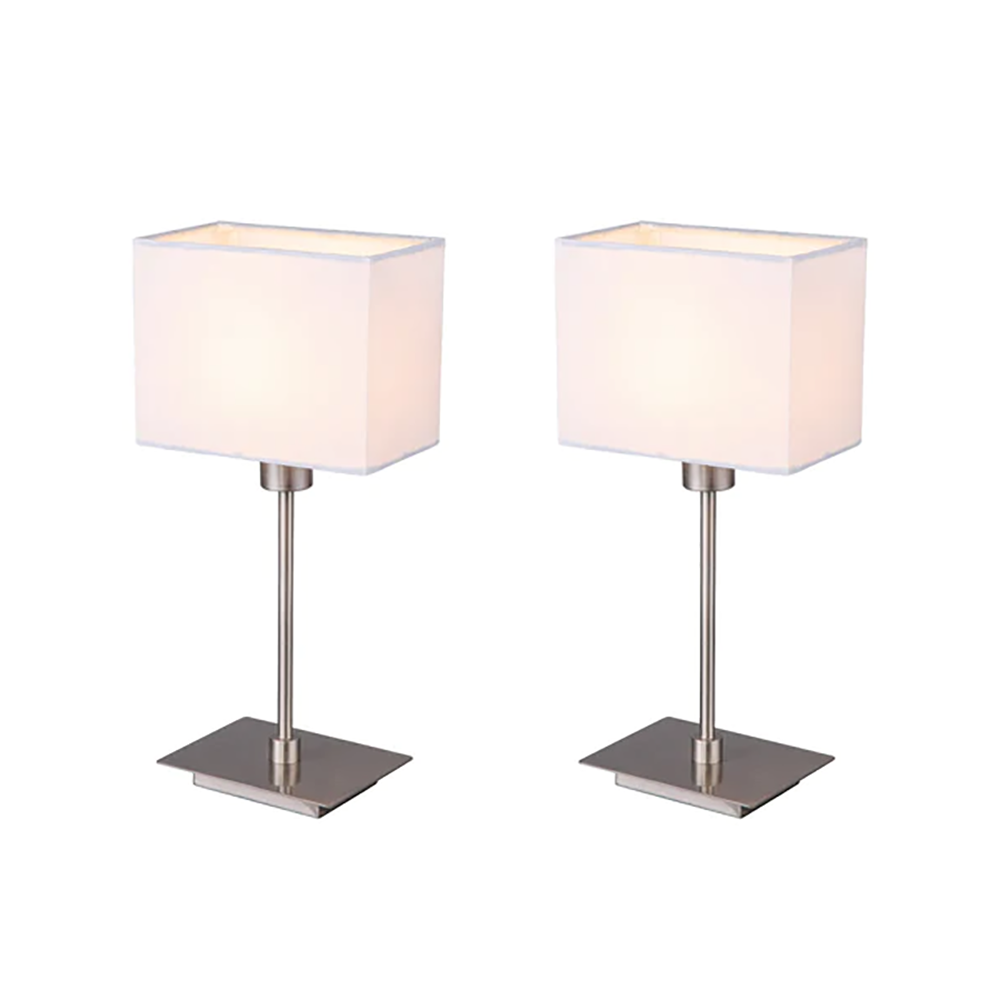 Buy Table Lamps Australia Pueblo Set of 2 Table Lamp White Fabric - LL-14-0240W