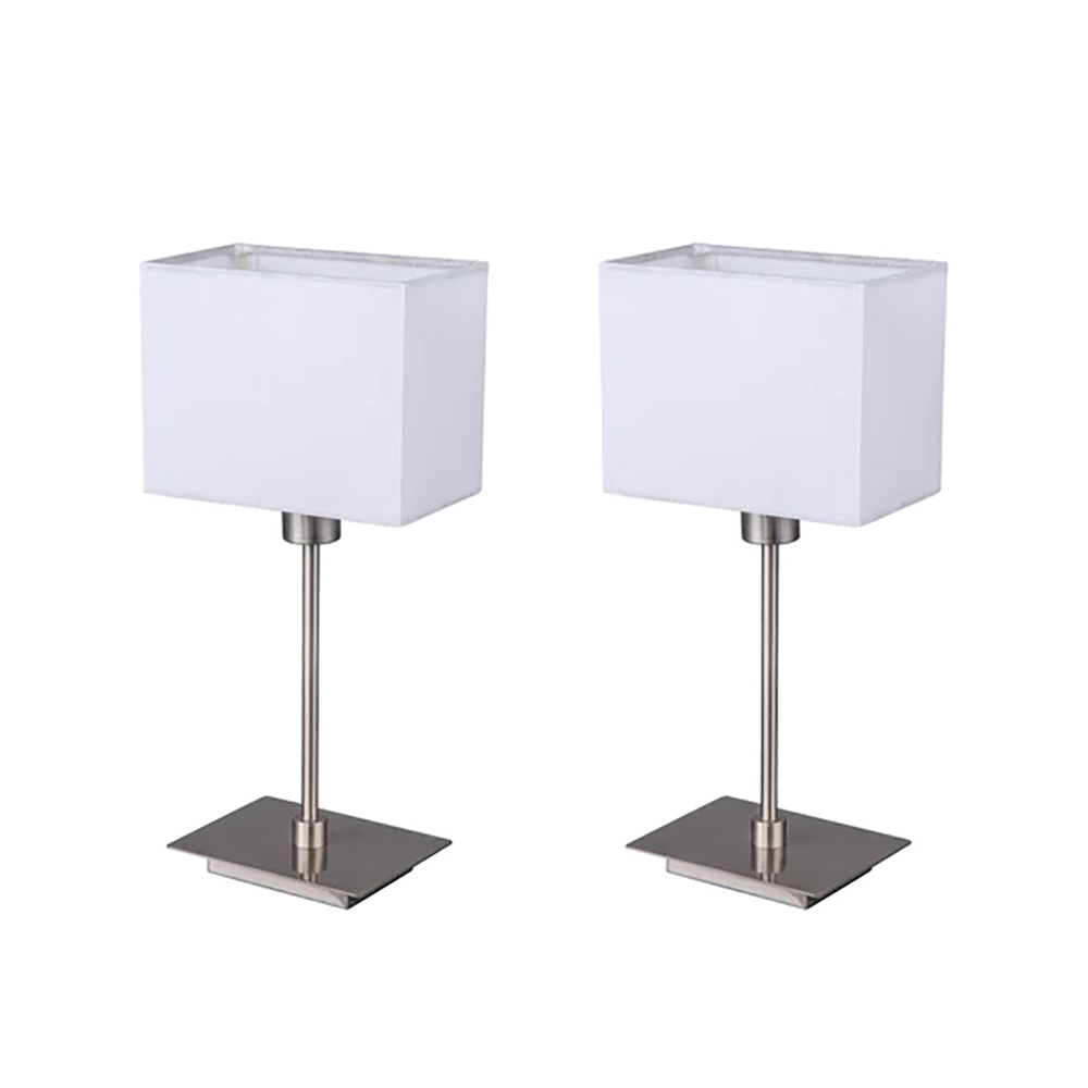 Buy Table Lamps Australia Pueblo Set of 2 Table Lamp White Fabric - LL-14-0240W