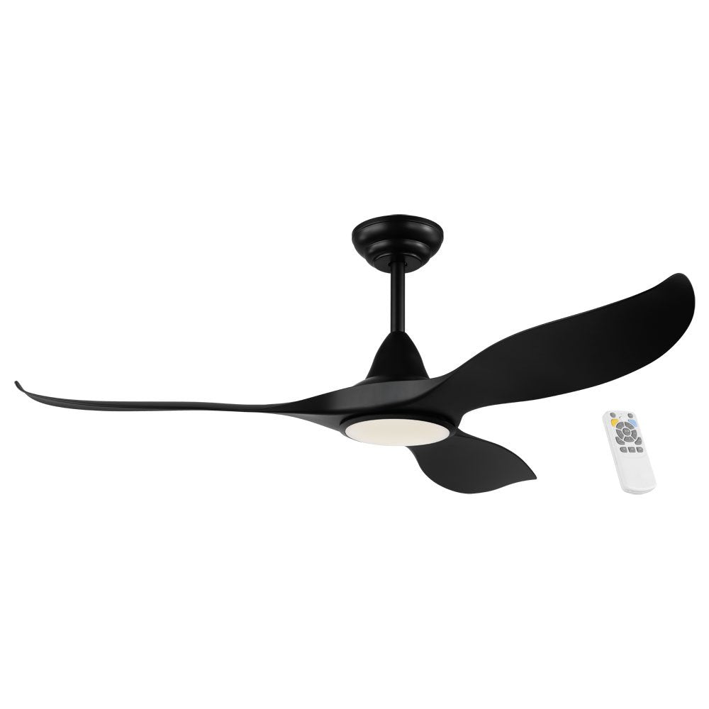 Buy DC Ceiling Fans With Light Australia Noosa 52" DC Fan ABS Light Matt Black - 202969