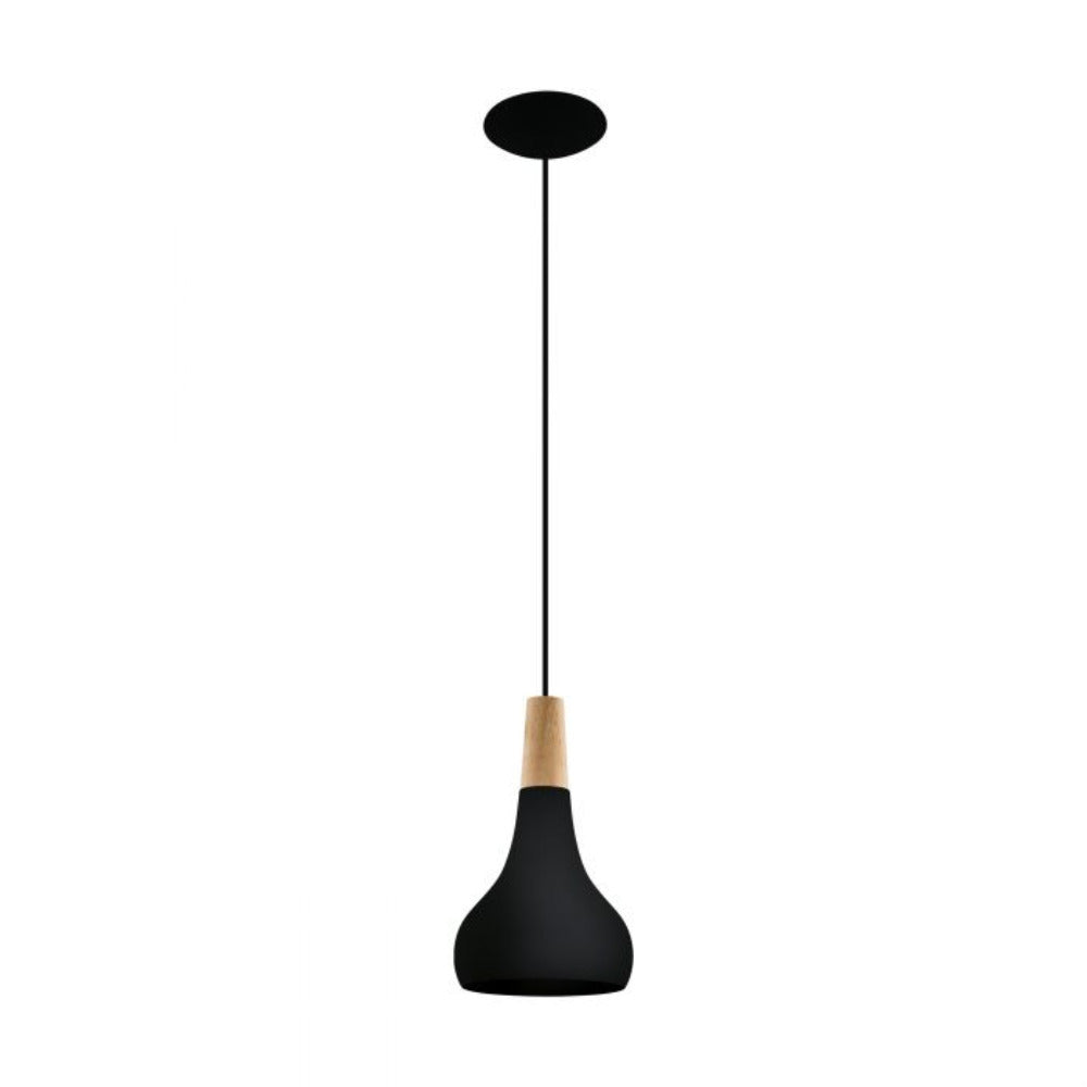 Buy Pendant Lights Australia Sabinar 1 Light Pendant Small Black Steel - 203191N
