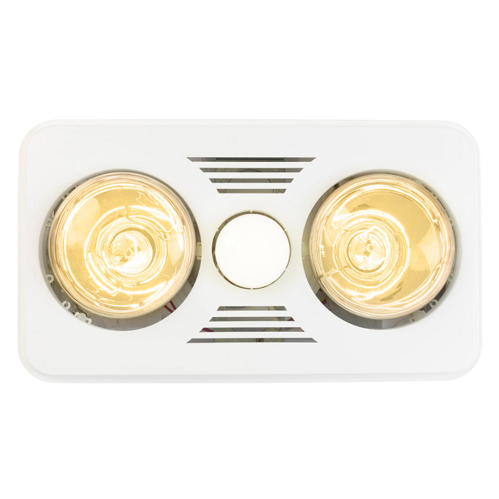 Buy 3 In 1 Bathroom Heaters Australia Velocity-II 2+1 Light 3-In-1 Bathroom Mate White - 20353/05