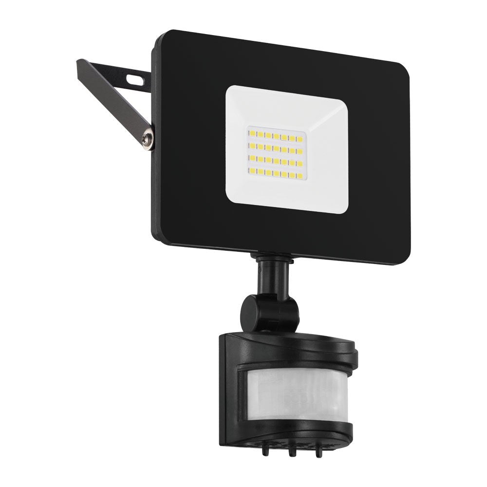Buy Security Wall Lights Australia Faedo 1 Wall Light 20W 5000K LED Black With Sensor - 203654N