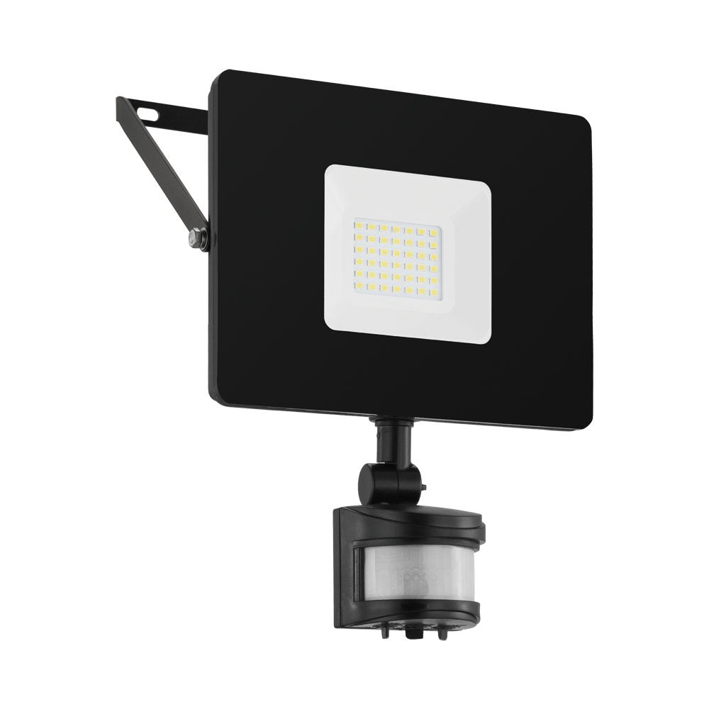 Buy Security Wall Lights Australia Faedo 1 Wall Light 30W 5000K LED Black With Sensor - 203656N