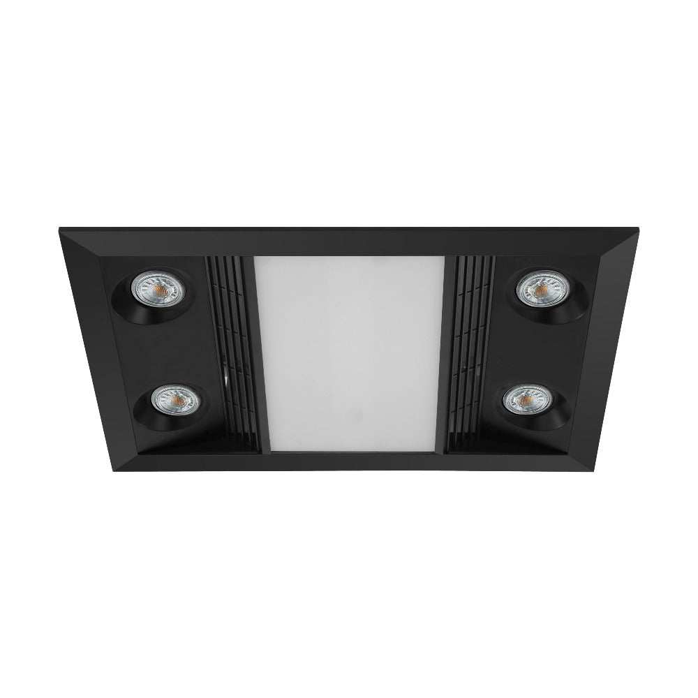 Buy 3 In 1 Bathroom Heaters Australia Inferno Bathroom Halogen Heat/Fan/Light Black - 204159