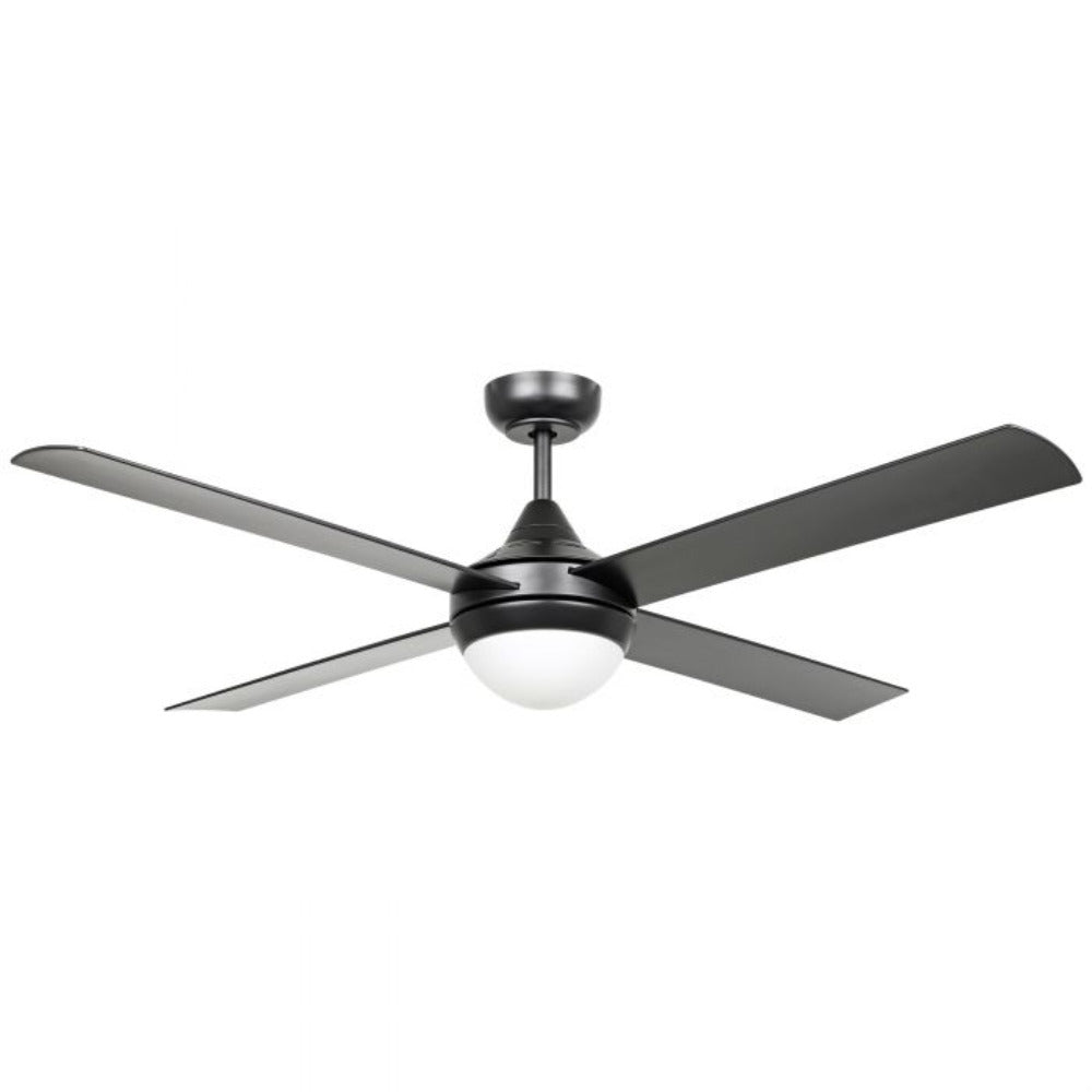 Buy DC Ceiling Fans With Light Australia Stradbroke DC Ceiling Fan 52" With E27 Light Matt Black - 20491202