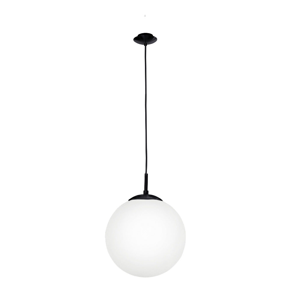 Buy Pendant Lights Australia Rondo 1 Light Large Pendant Black / Opal Matt - 205011