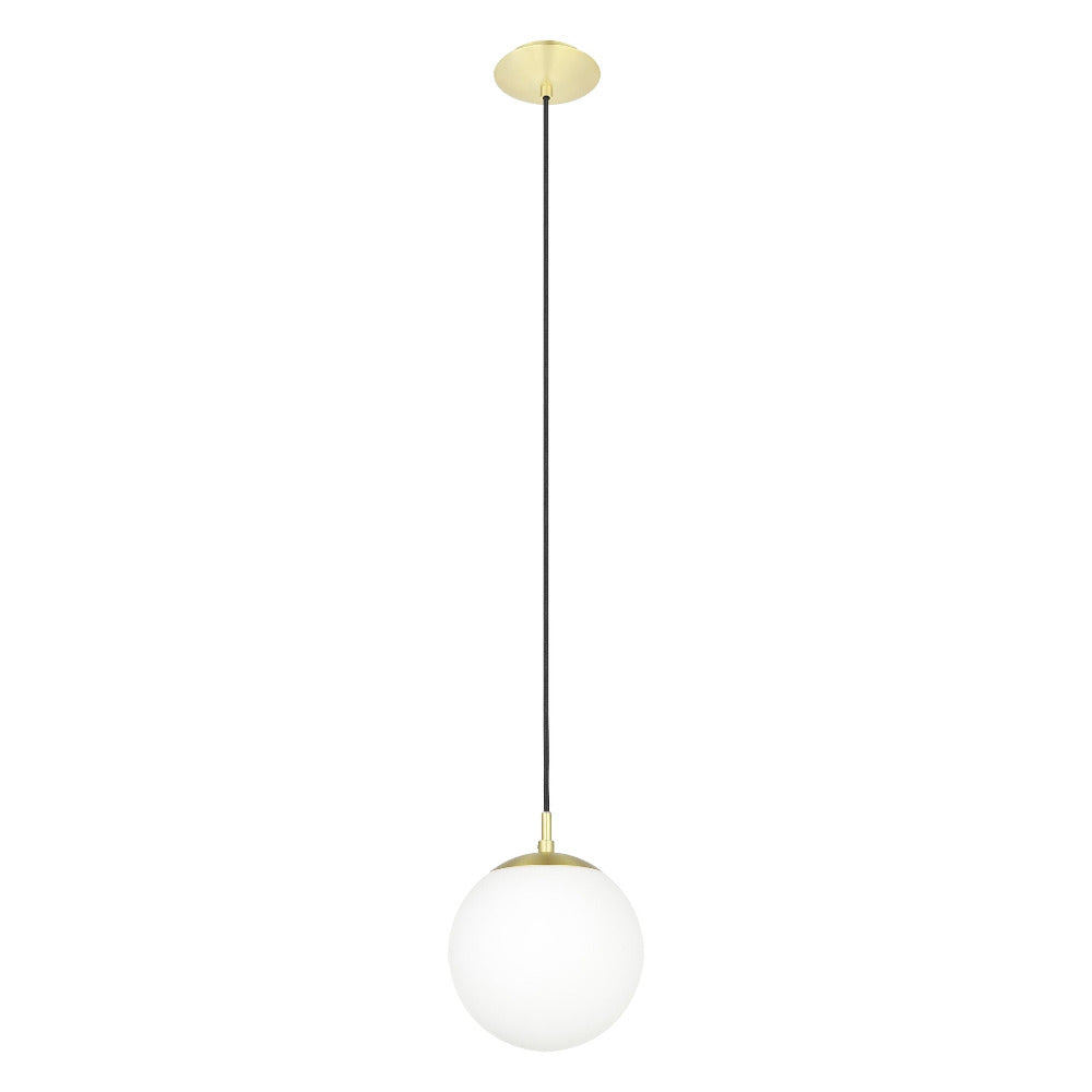 Rondo 1 Light Small Pendant Matt Brass / Opal Matt - 205012