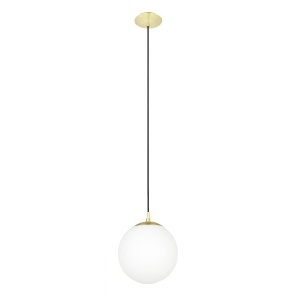 Rondo 1 Light Medium Pendant Matt Brass / Opal Matt - 205013