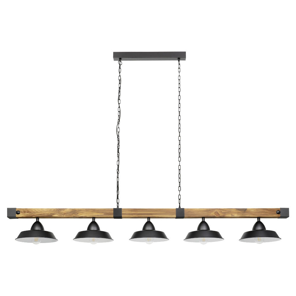 Buy Island Pendant Lights Australia Oldbury 5 Light Pendant Black Steel - 205036