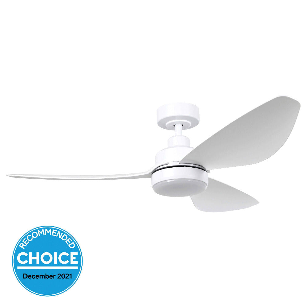 Buy DC Ceiling Fans With Light Australia Torquay 48" DC Fan Matt White With 20W TRI Colour LED - 20522801