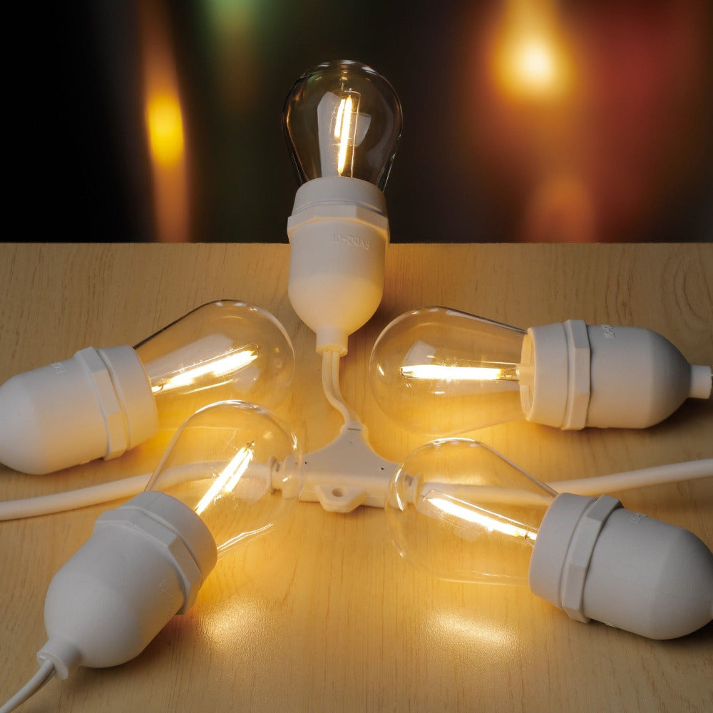 Buy Festoon Lights Australia Outdoor Festoon 10 Light Kit Hanging White 12V Warm White - 205396N