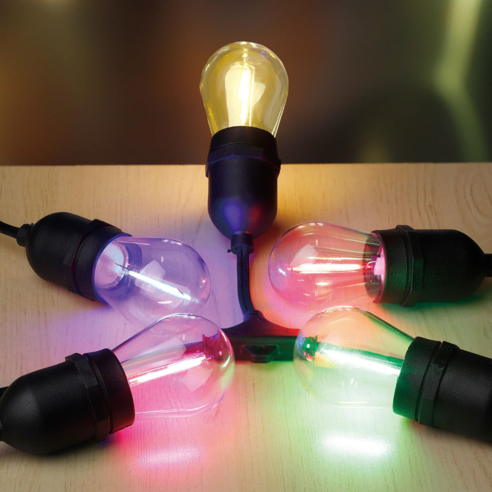 Buy Festoon Lights Australia Outdoor Festoon 10 Light Kit Hanging Black 12V Multi Colour - 205399N