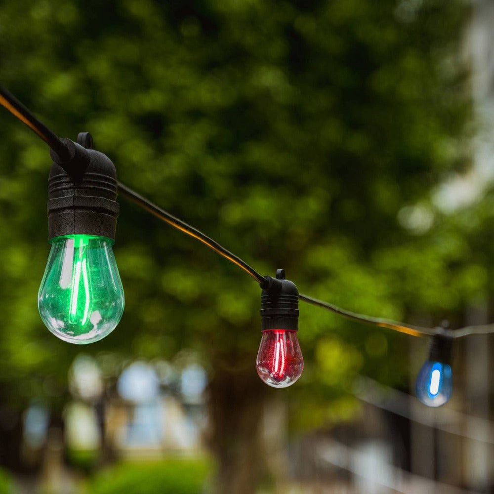 Buy Festoon Lights Australia Outdoor Festoon 10 Light Kit Fixed Black 12V Multi Colour - 205402N