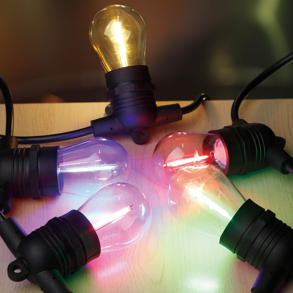 Buy Festoon Lights Australia Outdoor Festoon 10 Light Kit Fixed Black 12V Multi Colour - 205402N