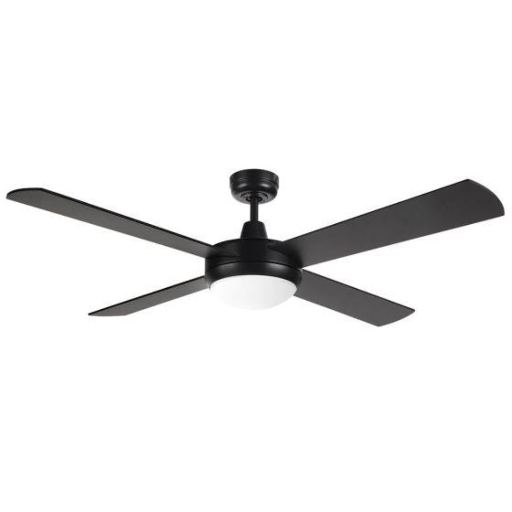 Buy AC Ceiling Fans With Light Australia Tempest CCT LED 52" Ceiling Fan With LED Light Matt Black - 20580/06