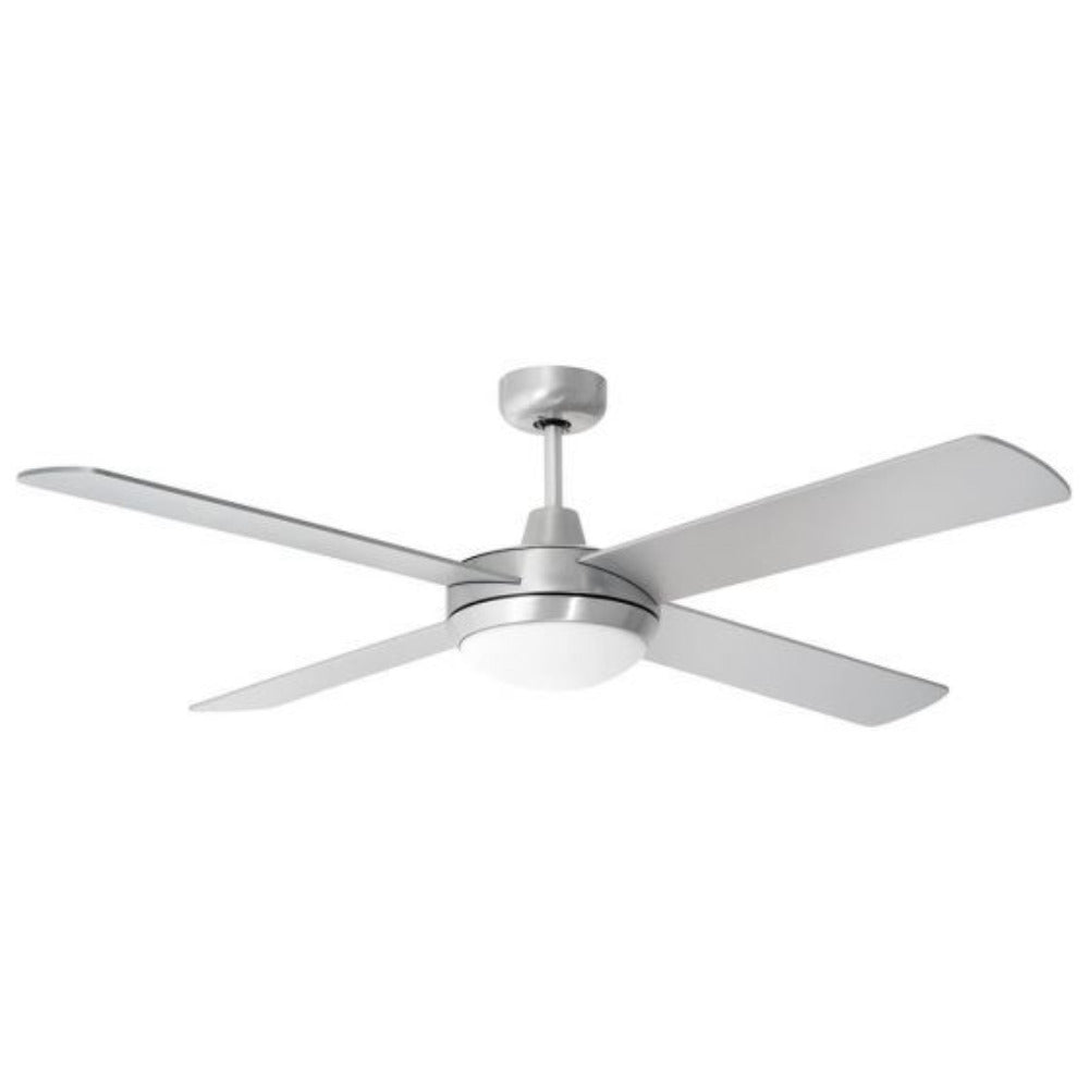Buy AC Ceiling Fans With Light Australia Tempest CCT LED 52" Ceiling Fan With LED Light Brushed Aluminium & Silver Blades - 20580/13