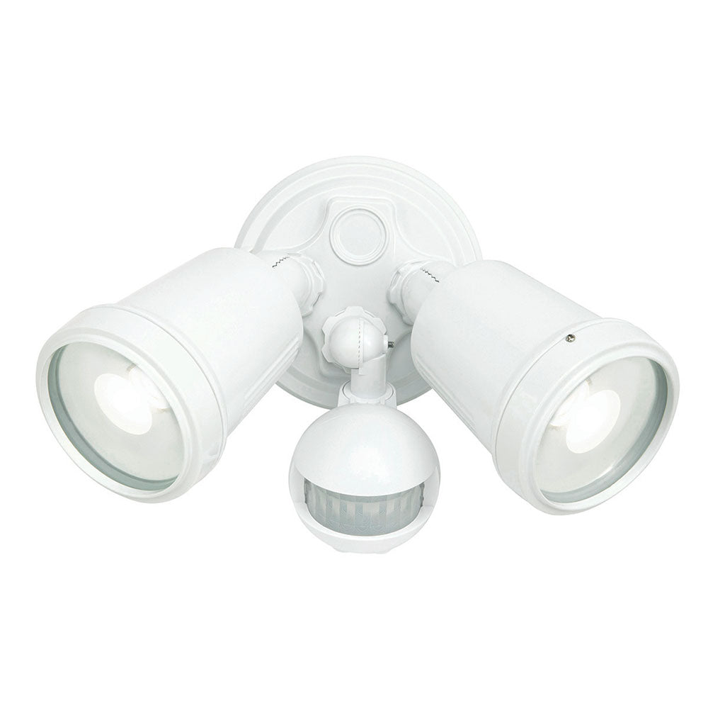 Buy Security Wall Lights Australia Hunter Trio 2 Light CCT LED Floodlight With Sensor White - 20625/05