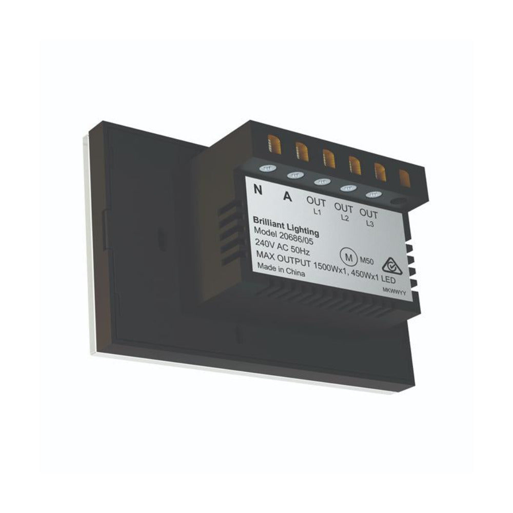 Buy Switches & Powerpoints Australia Elite Glass Wall Switch 3 Gang White - 20686/05