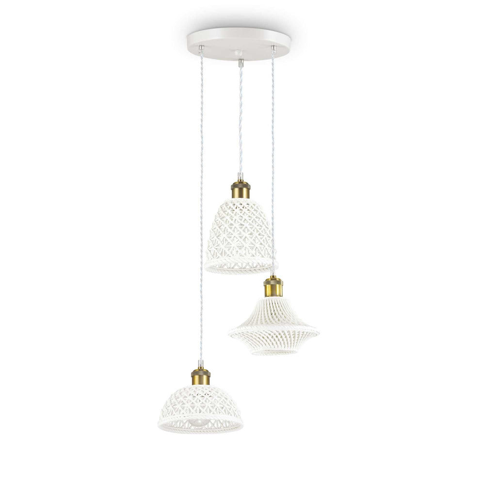 Buy Cluster Pendants Australia Lugano Sp3 Cluster Pendant 3 Lights White Metal / Ceramic - 206875