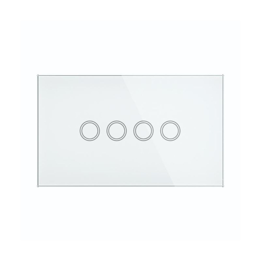 Buy Switches & Powerpoints Australia Elite Glass Wall Switch 4 Gang White - 20688/05