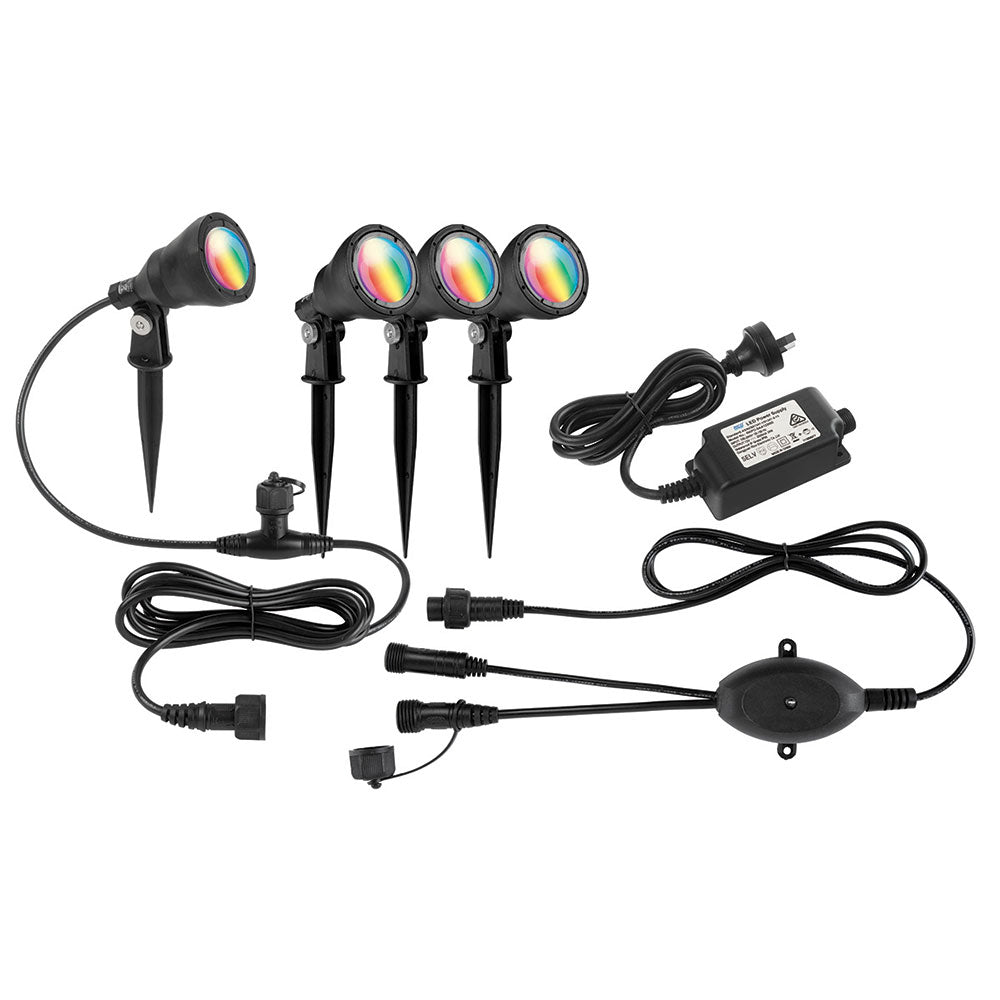 Smart Wi-Fi Botanic RGB Garden Light Kit (4-Pack) Black - 20702/06