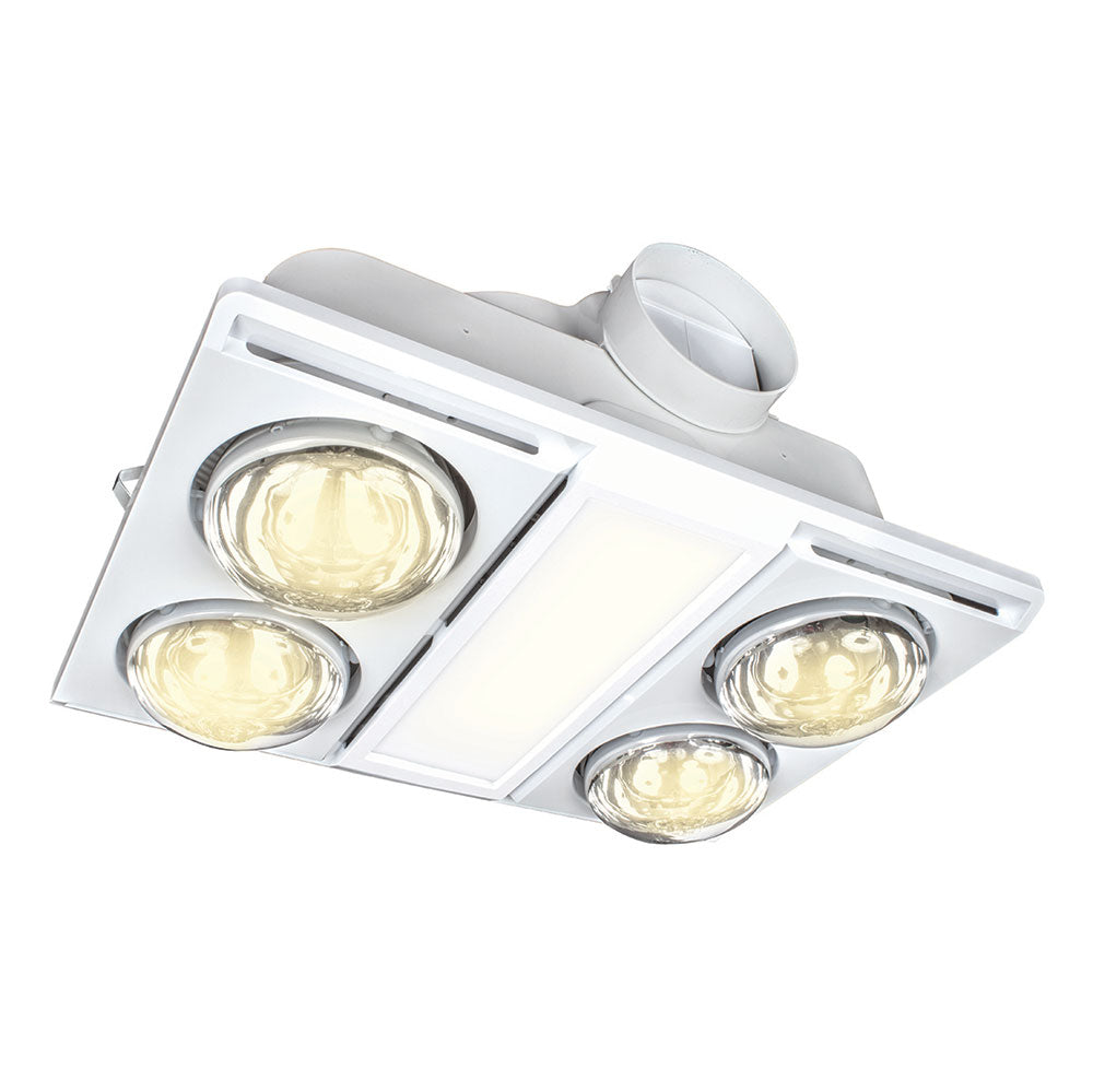 Buy 3 In 1 Bathroom Heaters Australia Supernova-II 4+1 CCT LED Light 3-In-1 Bathroom Mate White - 20749/05