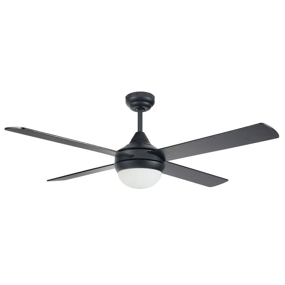 Buy AC Ceiling Fans With Light Australia Tempo 52" Ceiling Fan With 2xE27 Light Matt Black - 20915/06