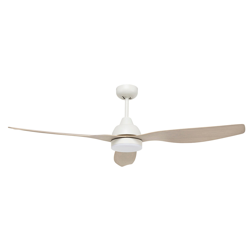 Buy Smart DC Ceiling Fans Australia Bahama Smart 52" DC Fan CCT LED White With Whitewash Timber Finish Bld - 20918/37