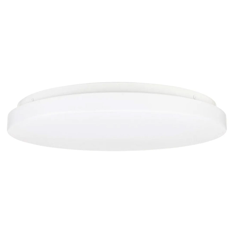 Buy LED Oyster Lights Australia Saturn LED Oyster Light 24W White Steel TRI Colour - 22126/05