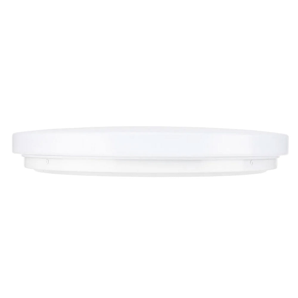 Saturn LED Oyster Light 24W White Steel TRI Colour - 22126/05