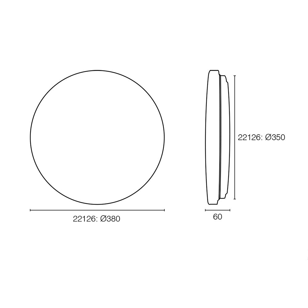 Buy LED Oyster Lights Australia Saturn LED Oyster Light 24W White Steel TRI Colour - 22126/05