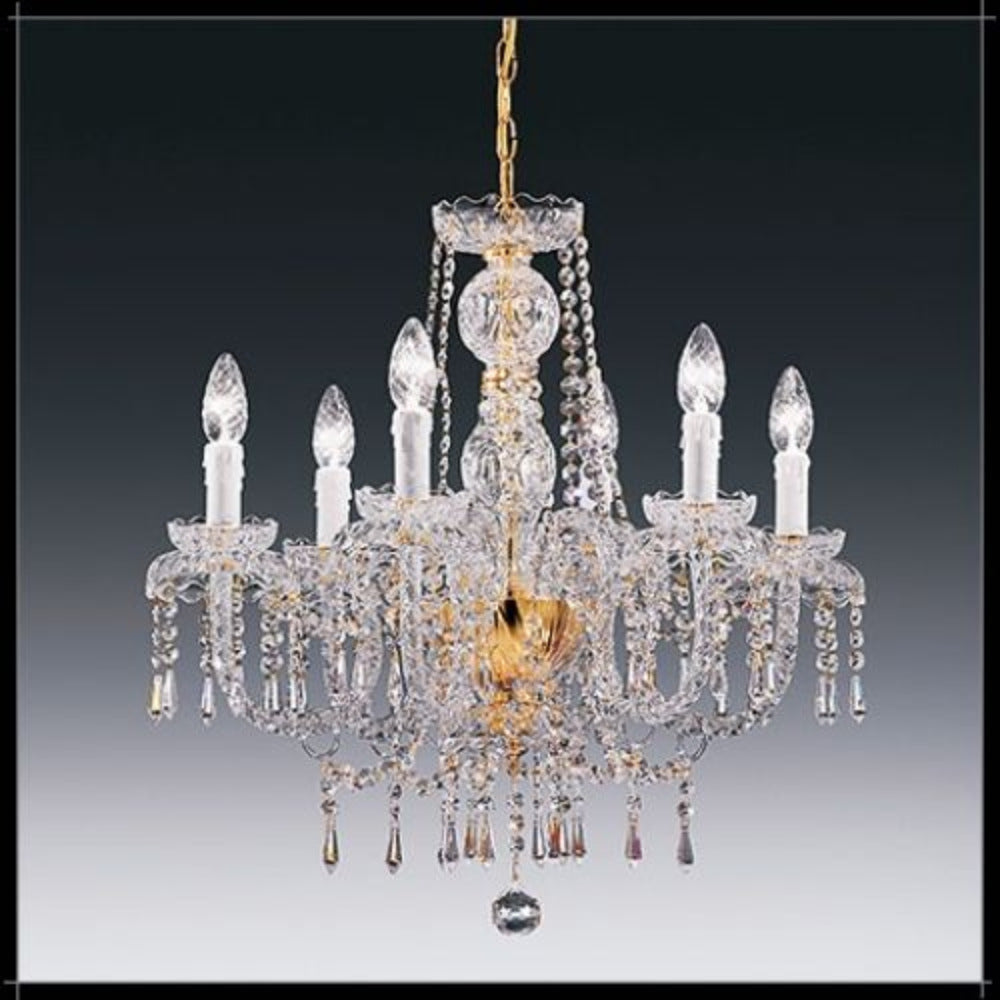 Fiorentino Lighting - ALICANTE 6 Light Crystal Chandelier Chrome