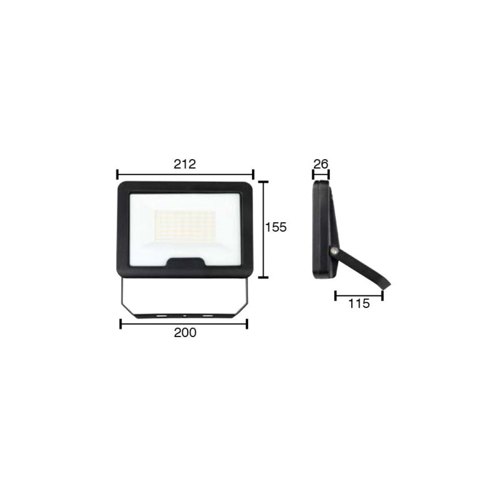 Buy Floodlights Australia Rawson Floodlight 50W Black Aluminium TRI Colour - 21909/06