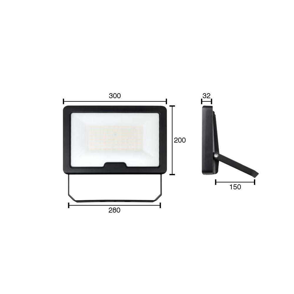 Buy Floodlights Australia Rawson Floodlight 100W Black Aluminium TRI Colour - 21910/06