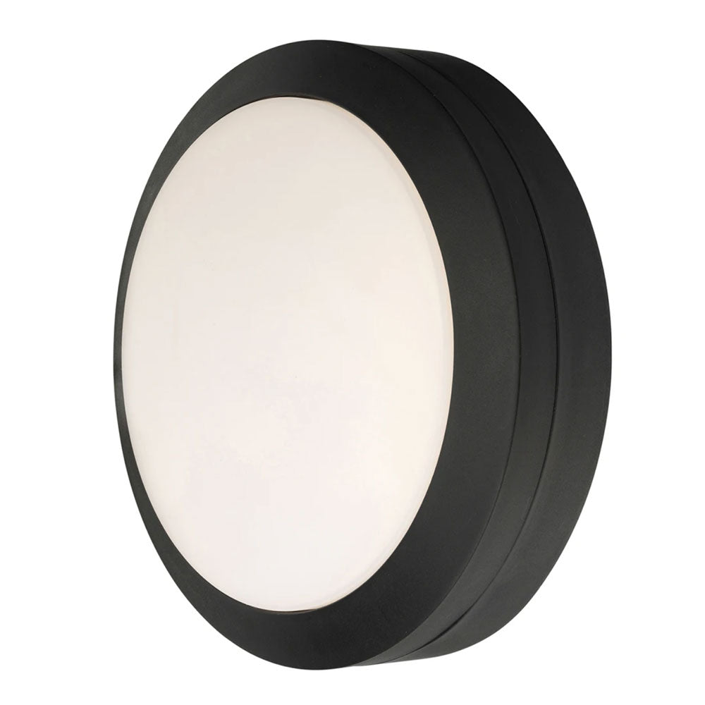 Kensley Round LED Bunker Light 10W Black Polypropylene 4000K - 22016/06