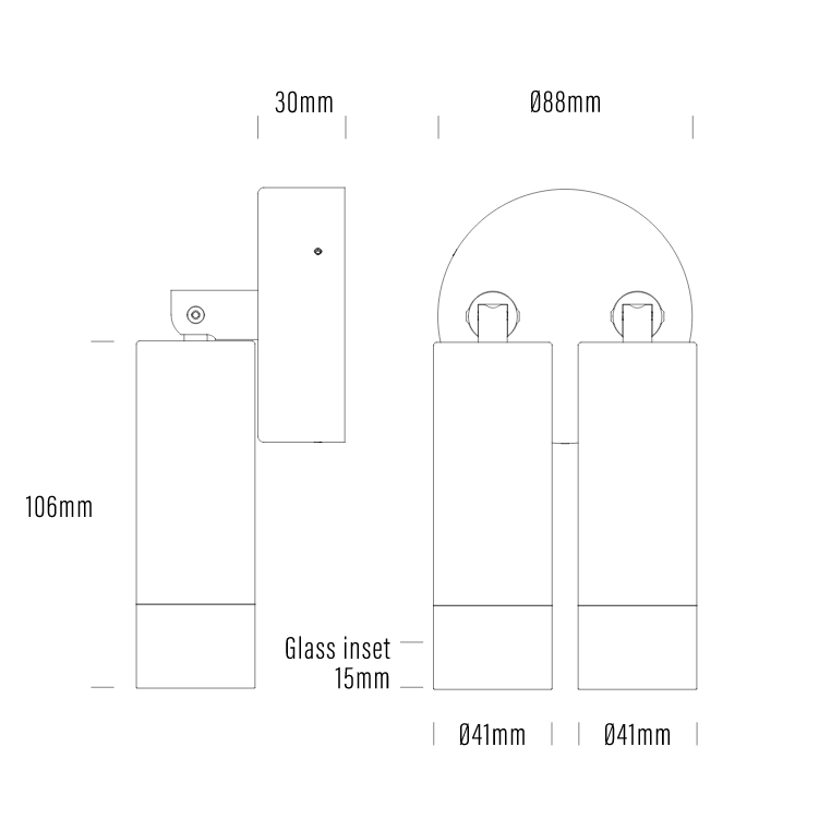 Buy Exterior Wall Lights Australia Lumena Exterior Wall 2 Light Adjustable 24V Black Ace Aluminium - AQL-240-A2-X0