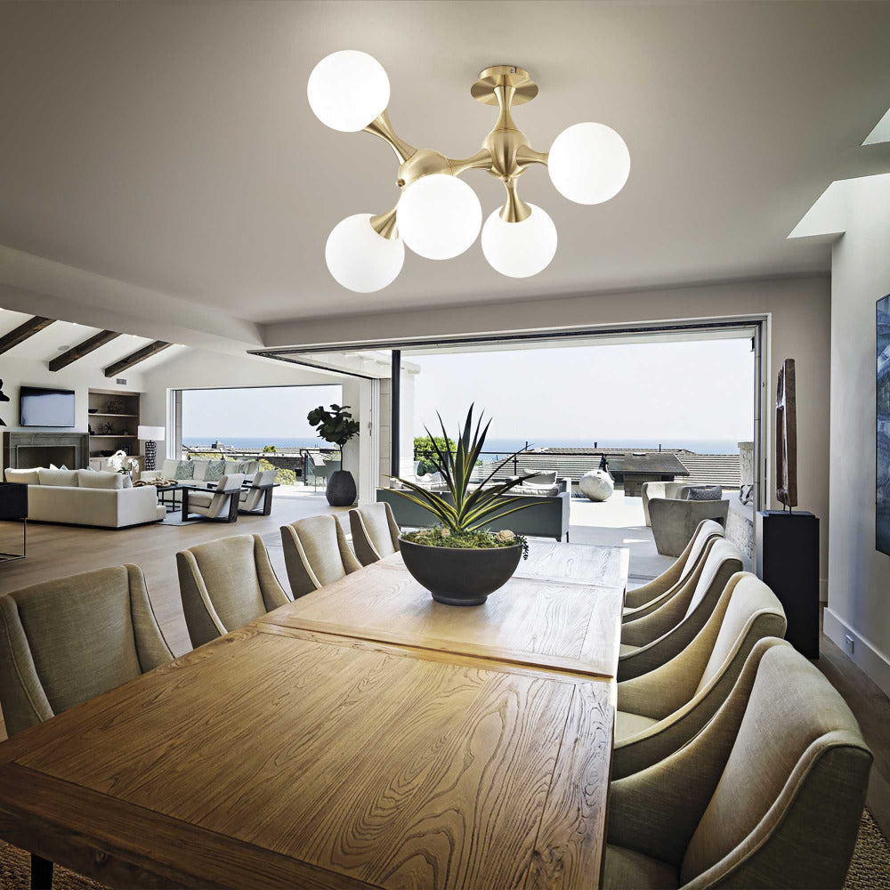 Buy Semi-Flush Mount Lights Australia Nodi Pl5 Semi-Flush Mount 5 Lights Metal & Glass - 24105