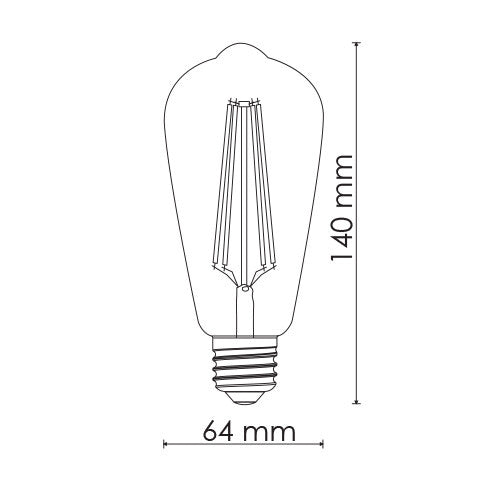 Buy LED Filament Globes Australia LED Filament Globe 240V 8W ES Clear Glass 3000K - LST21WW/E27D/C