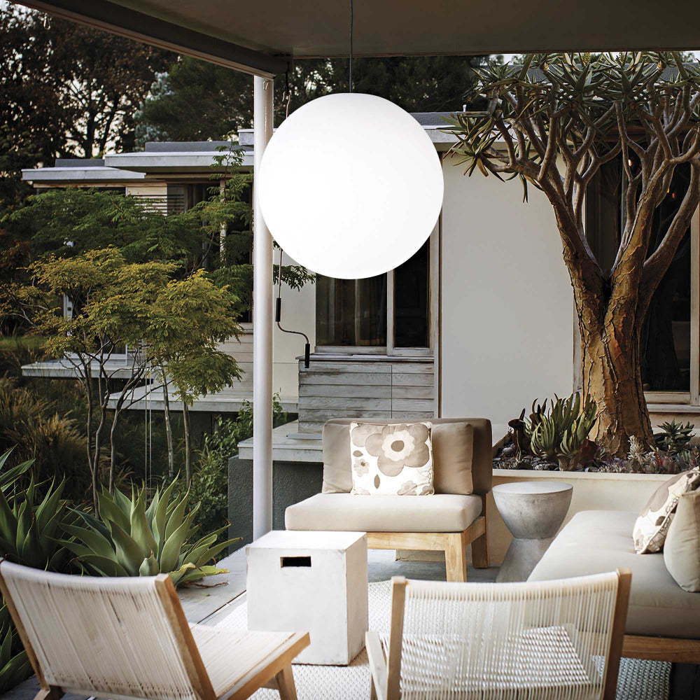Buy Outdoor Pendant Lights Australia Sole Sp1 Outdoor Pendant Light H1210mm White Plastic - 135991