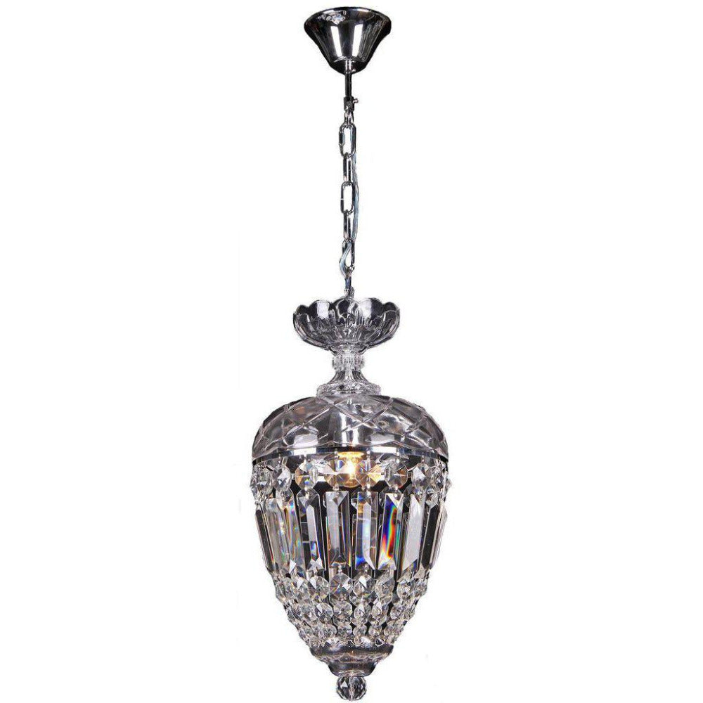 Buy Pendant Lights Australia Mozart 1 Light Crystal Basket Chrome - 1000341