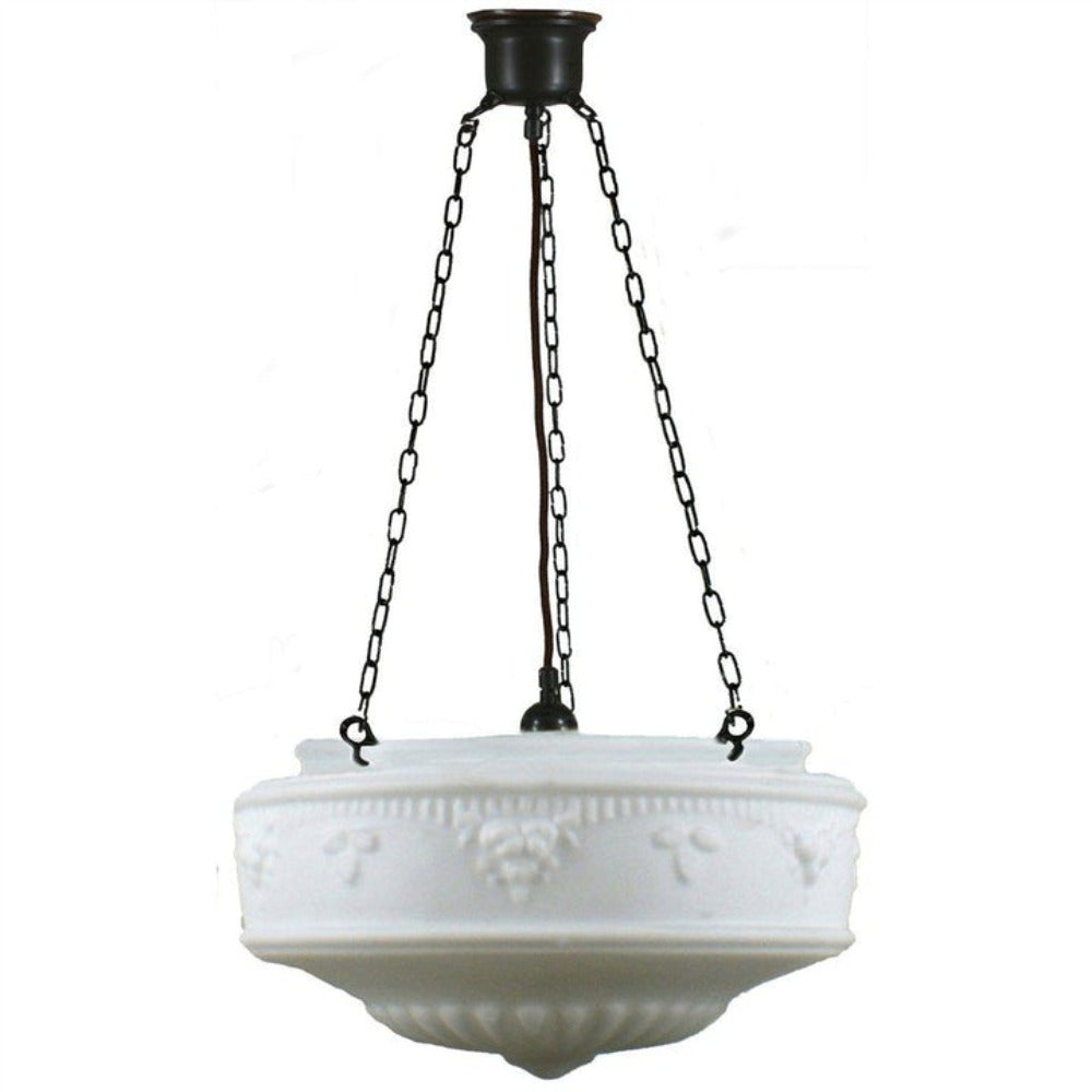 Buy Pendant Lights Australia 3 Chain Suspension Pendant Patina Black With 17" Senator Opal Matt Glass - 3020134