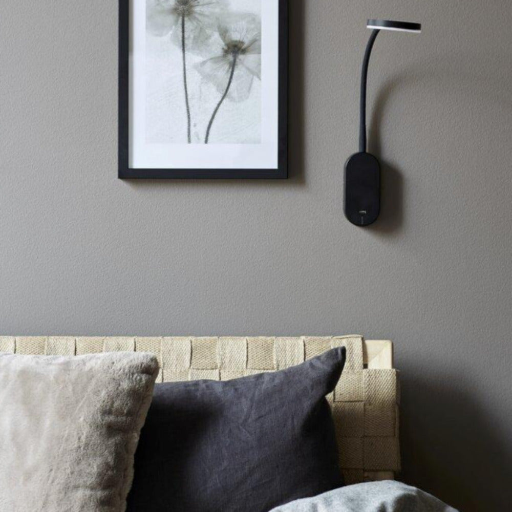 Buy Bedside Reading Lights Australia Mason Wall Light Plastic Black, Frosted - 47131003