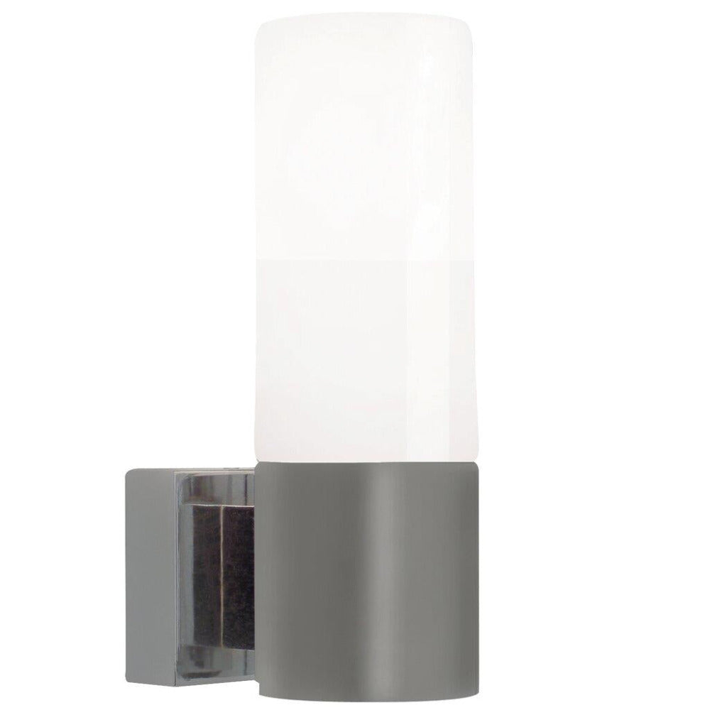 Buy Bathroom Vanity Lights Australia Tangens 1 Light Bath Brushed Steel, Opal - 17131032