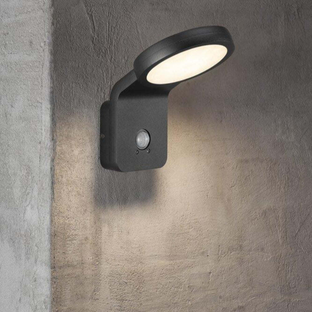 Buy Security Wall Lights Australia Marina Flatline PIR Sensor Wall Light Black, Opal - 46831003