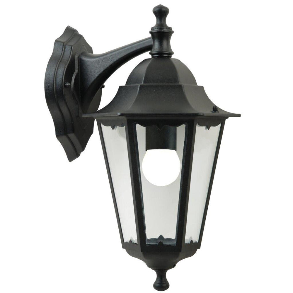 Buy Exterior Wall Lights Australia Cardiff 1 Light Down Wall Light Black, Clear - 74381003