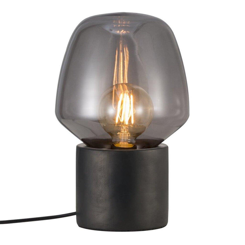 Buy Table Lamps Australia Christina 1 Light Table Lamp Concrete, Glass Black, Smoked - 48905003