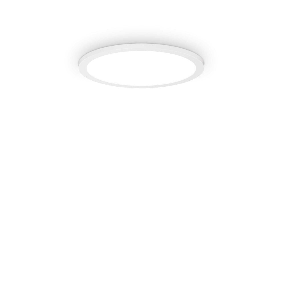 Buy LED Oyster Lights Australia Fly Pl Slim Round LED Oyster Light W350mm White Aluminium 3000K - 306643