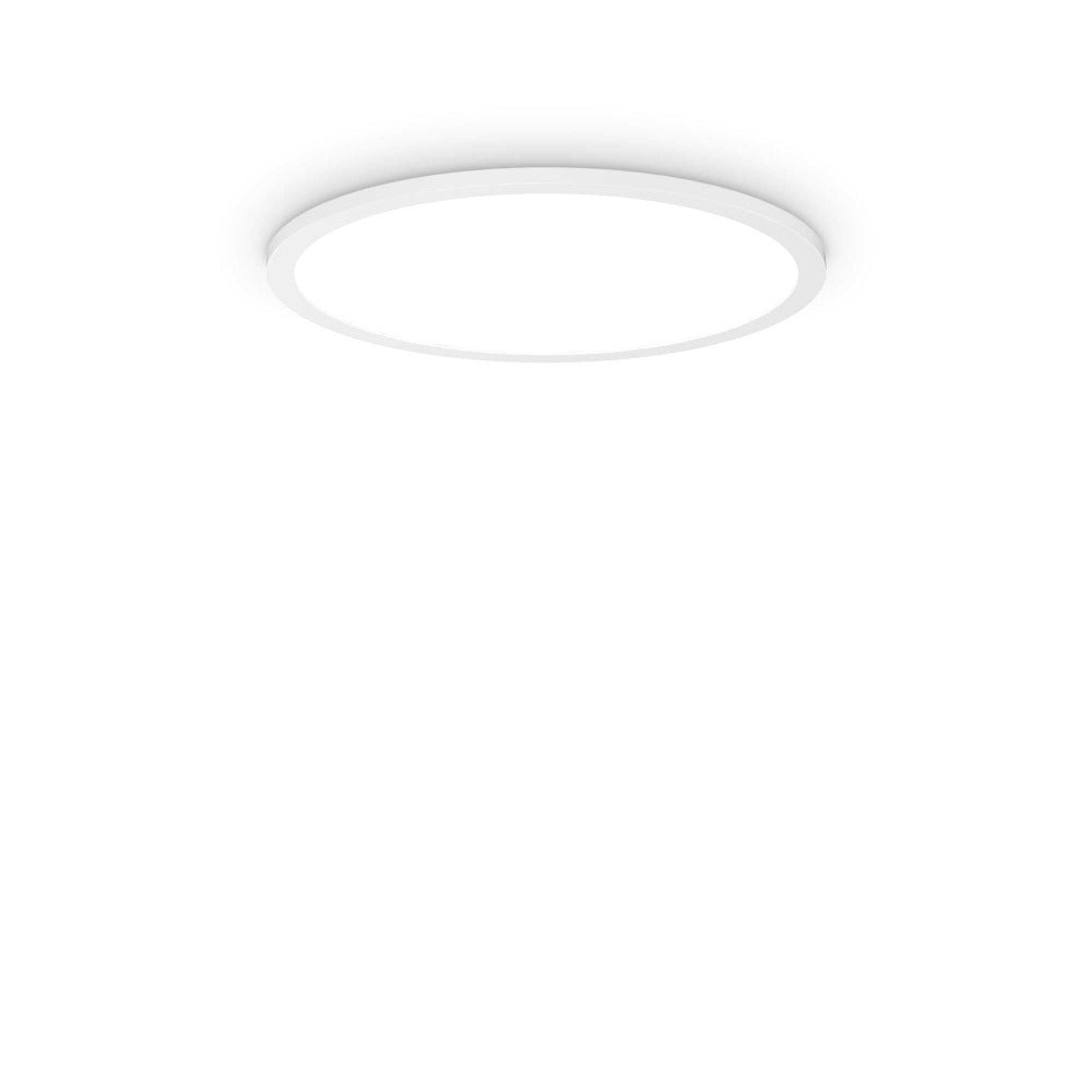 Buy LED Oyster Lights Australia Fly Pl Slim Round LED Oyster Light W450mm White Aluminium 4000K - 306667