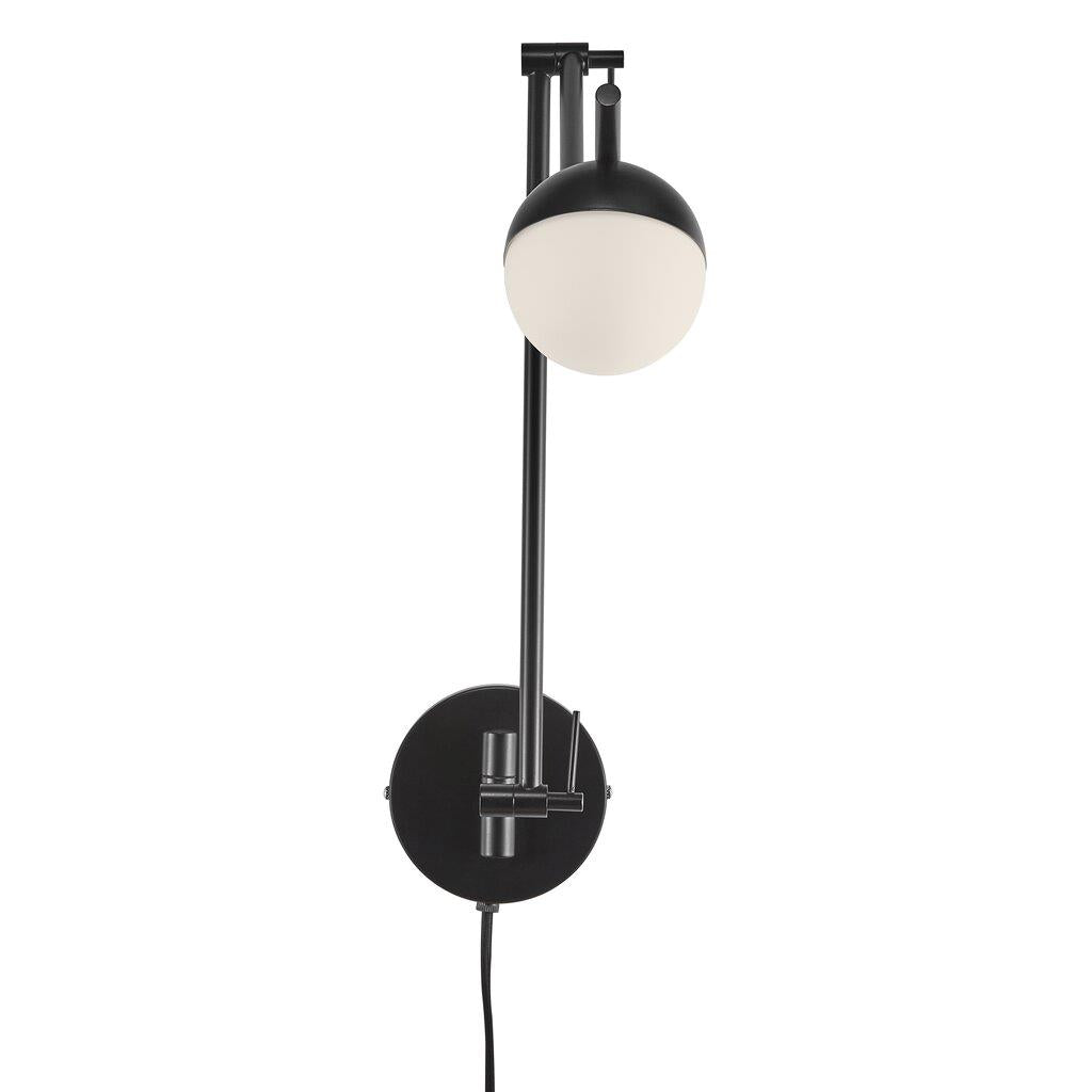 Buy Swing Arm Wall Lights Australia Contina 1 Light Wall Light Black, Opal - 2010971003